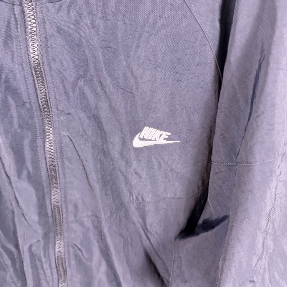 Nike Mens 2XL Fleece Lined Windrunner Hooded Loose Jacket Black - Picture 2 of 12